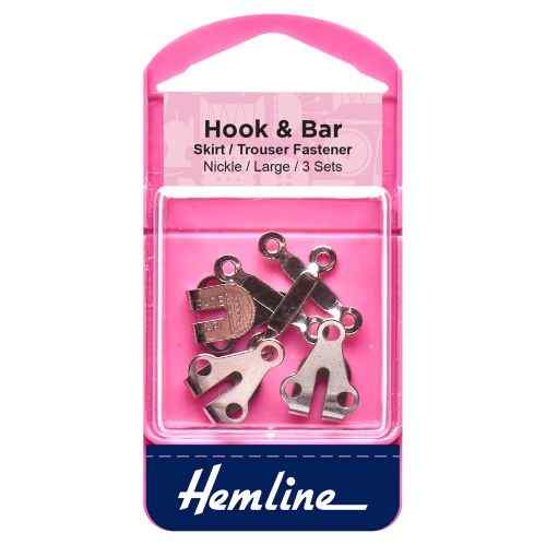 Hook and bar skirt trouser fastener Nickel Large H430.L