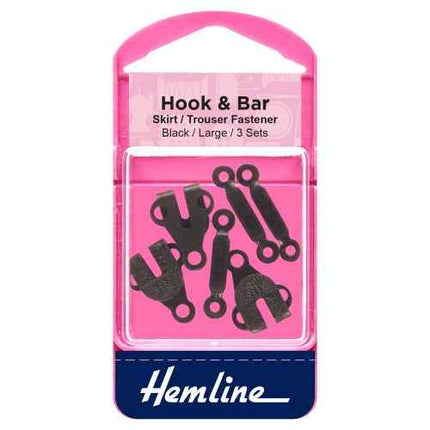 Hook and bar skirt trouser fastener Black Large H431.L