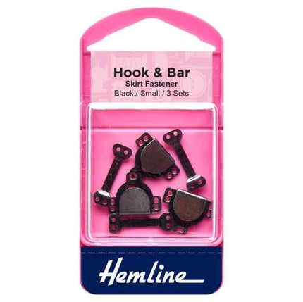 Hook and bar skirt fastener Black Small H431.S