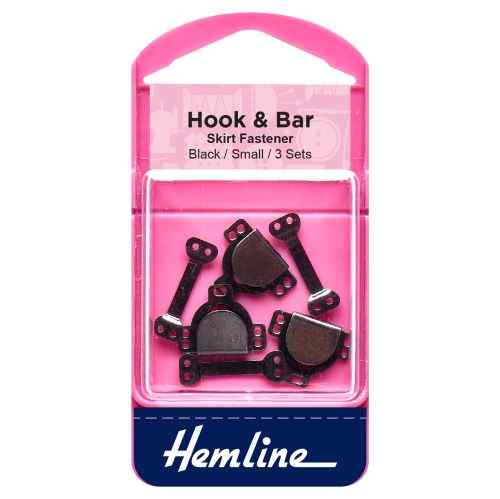 Hook and bar skirt fastener Black Small H431.S