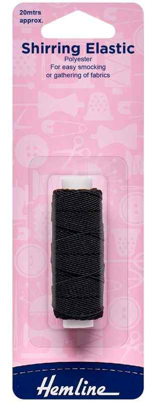 Elastic Shirring Black H601