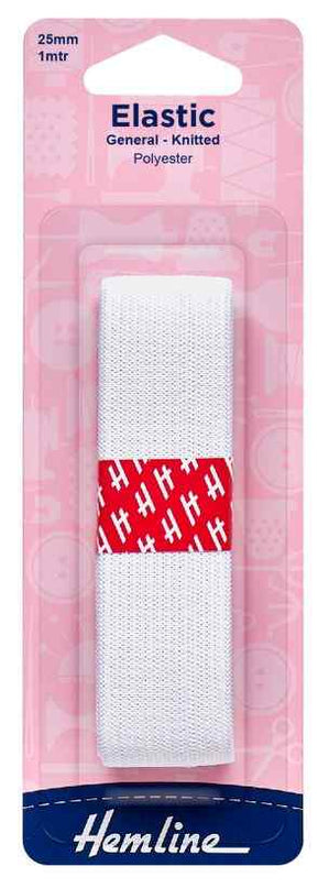 Elastic 25mm White H620.25