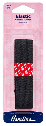 Elastic 25mm Black H621.25