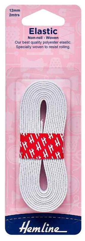 Elastic 12mm White Non Roll H630.12
