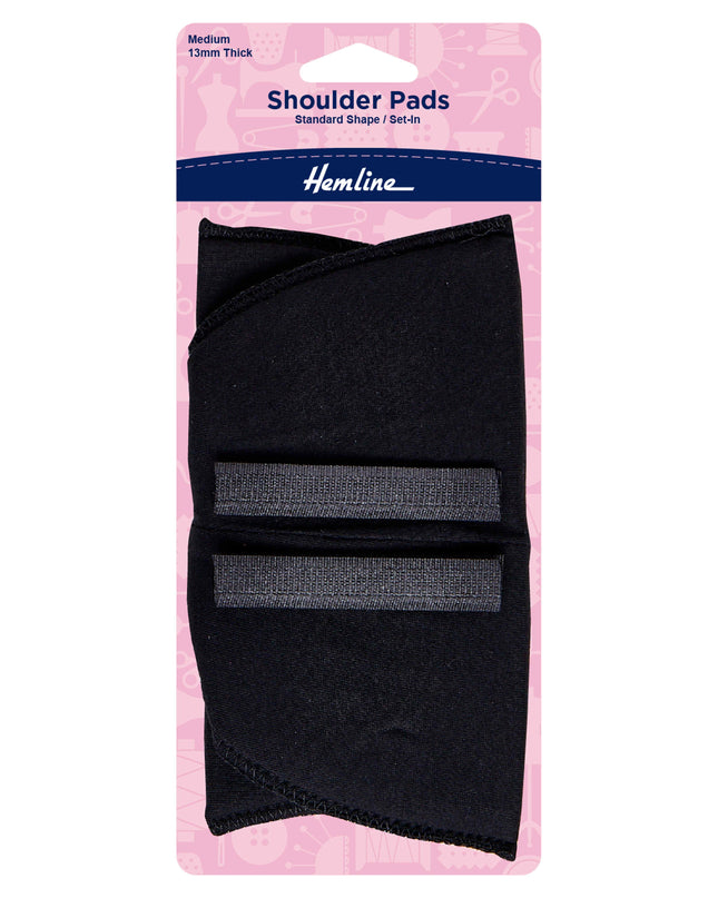 Shoulder pads Standard Shape / Set in Medium 13mm Black 902.MB
