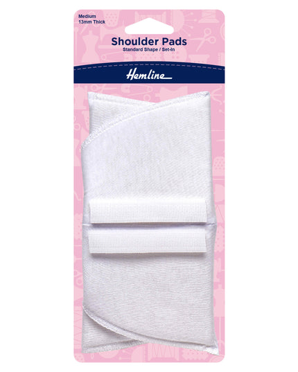 Shoulder pads Standard Shape / Set in Medium 13mm White 902.M