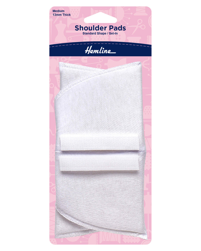 Shoulder pads Standard Shape / Set in Medium 13mm White 902.M