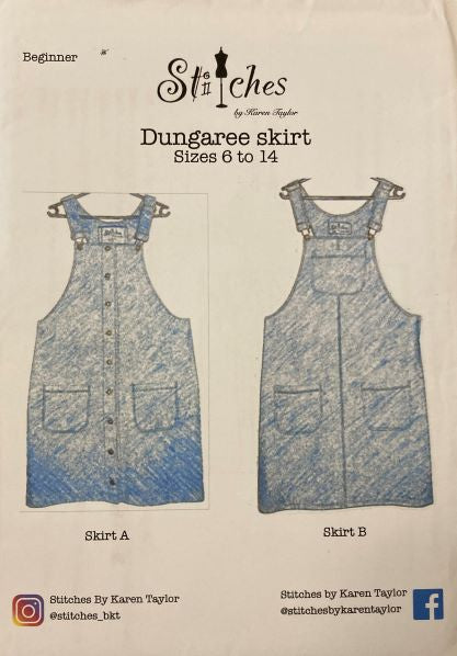 Karen Taylor Sewing Patterns Dungaree Skirt size 6 -14