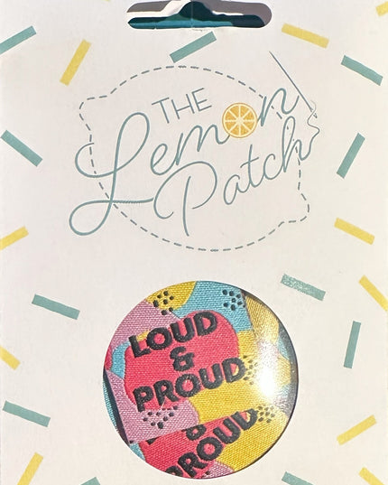 The Lemon Patch Woven Sewing Label LOUD AND PROUD
