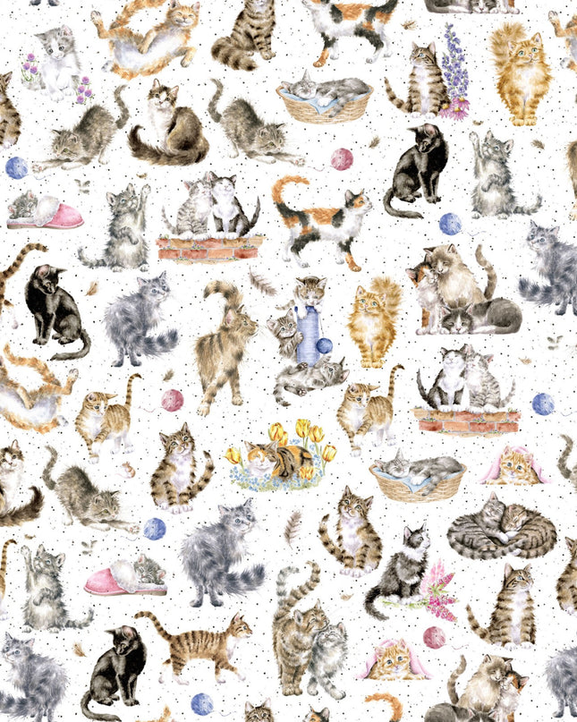 Fabric Wrendale Designs Whiskers and Paws CATS