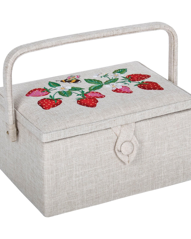Sewing Box Medium - Strawberries and Bee