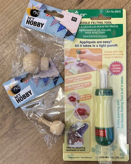 Needle felt needle holder wooden long 1 hole