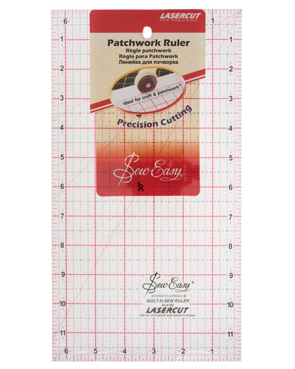 Patchwork Ruler 12" x 6.5" Imperial Grid NL4180
