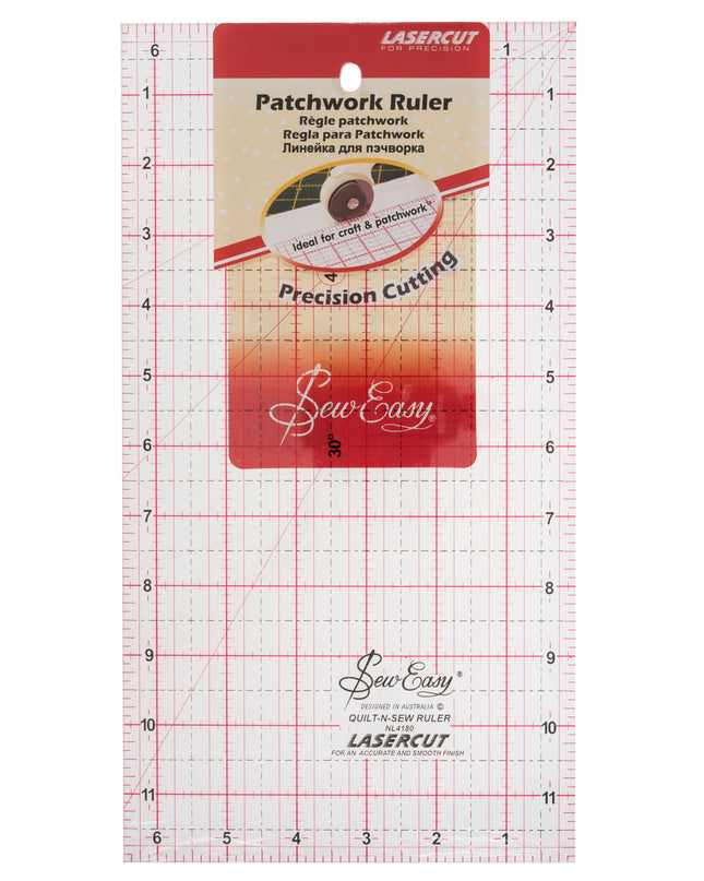 Patchwork Ruler 12" x 6.5" Imperial Grid NL4180