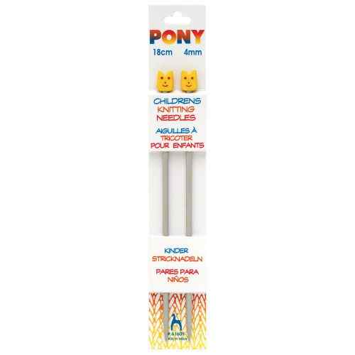 Pony Children's Knitting Needles 18cm 4mm P61609