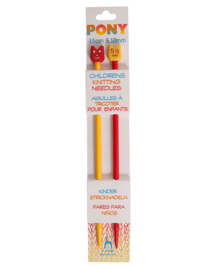 Pony Children's Knitting Needles 18cm 5.5mm P61662