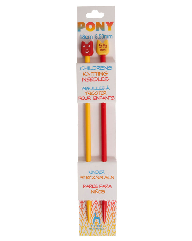 Pony Children's Knitting Needles 18cm 5.5mm P61662