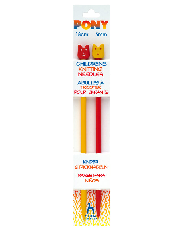 Pony Children's Knitting Needles 18cm 6mm P61663