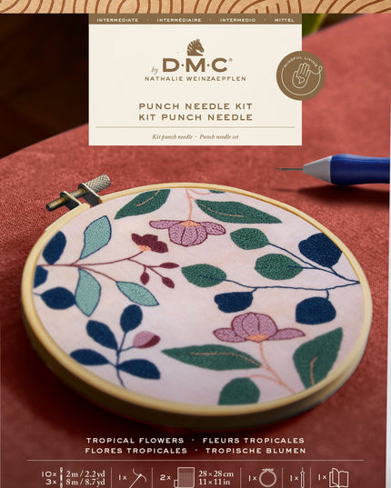 DMC Punch Needle Kit Tropical Flowers PN011K