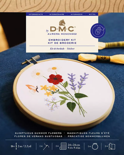 DMC Embroidery Kit Sumptuous Summer Flowers TB219