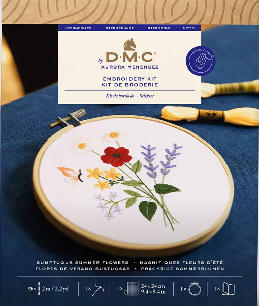 DMC Embroidery Kit Sumptuous Summer Flowers TB219