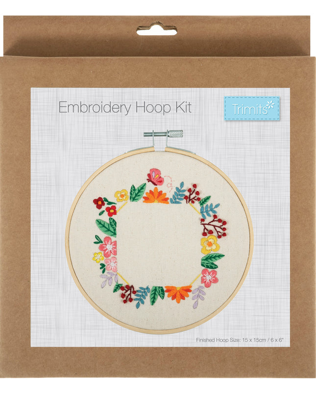Trimits Embroidery Hoop Kit Floral Photo Frame