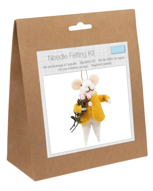 Make Your Own Needle Felting Kit - Flower Mouse