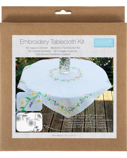 Trimits Embroidery Tablecloth Kit Daisy Chain