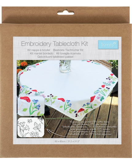 Trimits Embroidery Tablecloth Kit Toadstools