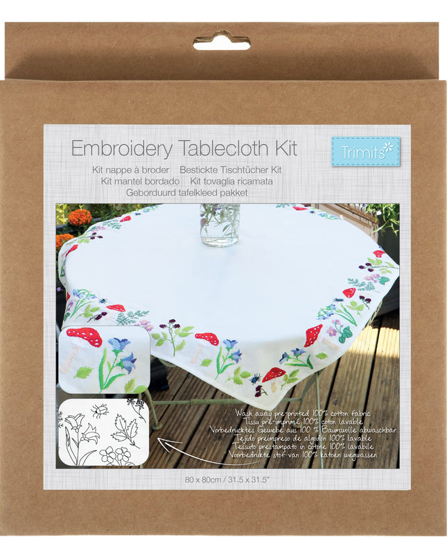Trimits Embroidery Tablecloth Kit Toadstools