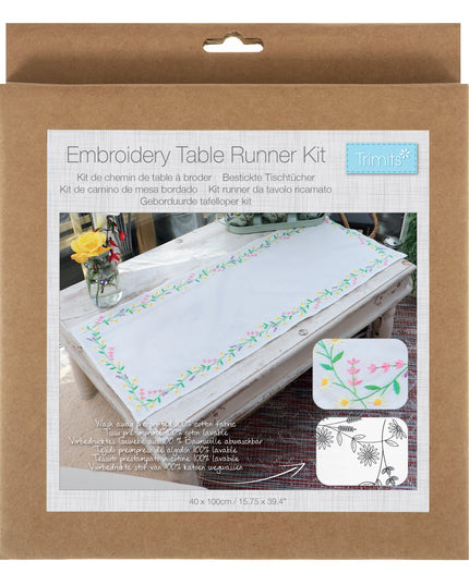 Trimits Embroidery Table Runner Kit Daisy Chain
