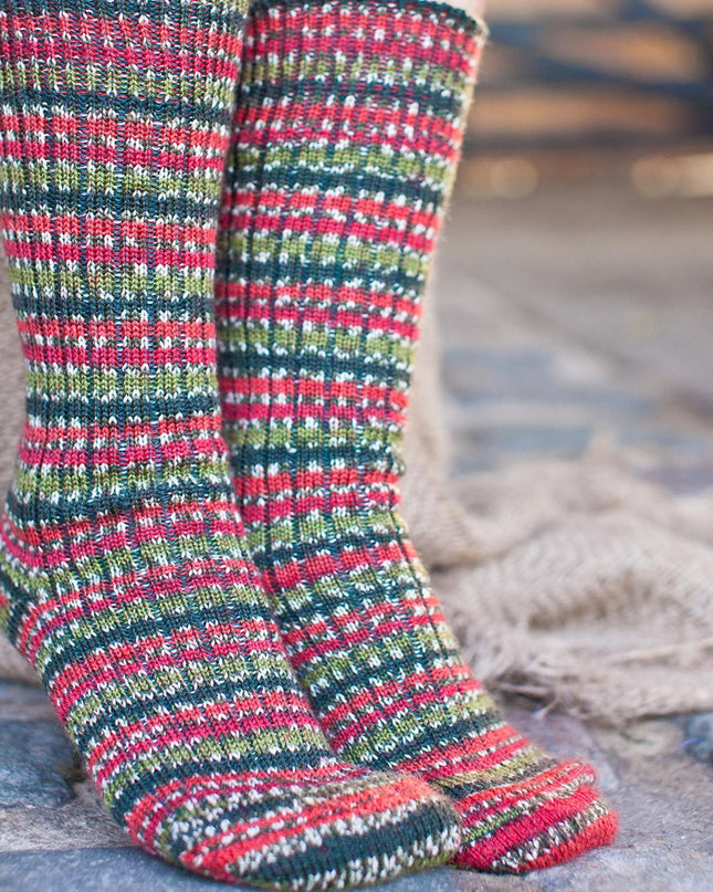 WYS Socks Size 9 to 11 Holly Berry