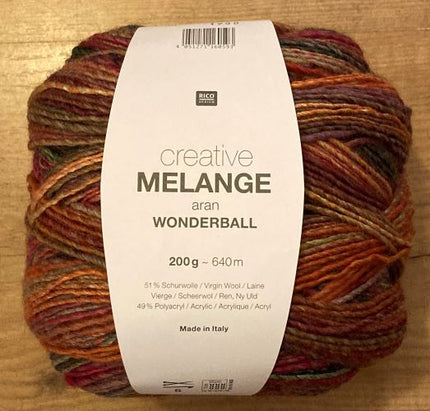 Rico Creative Melange Aran Wonderball Brown Grey 013