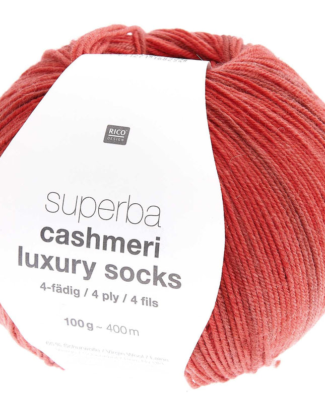 Rico Superba Cashmeri Luxury Socks 4 ply Cherry 015