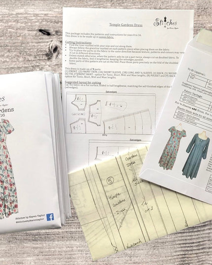 Karen Taylor Sewing Patterns Temple Gardens Dress 8-16