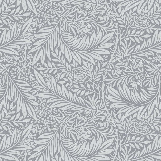 Quilt Back Cotton 108" William Morris Larkspur SILVER