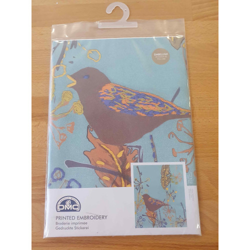 embroidery kit SONG BIRD- DMC Printed Embroidery Kit from On the Wing Range TB100 Ria Rich bird embroidery